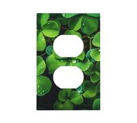 Green clovers Piastra di copertura per interruttore a parete 1-Gang Duplex Presa elettrica Placca da parete Copertura per interruttore della luce per cucina Camera da letto Decor