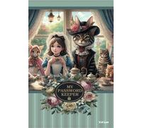 Green color British-Style Cat High Tea Title password keeper to easily organize your login information: Organize your digital life with this ... tabs and timeless British tea charm.
