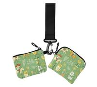 Green Cow Boy Cavallo Cartone Animato Donne Portafogli Porta Carte Piccoli Organizzatori di Denaro Portatile con Tasca Con Cerniera per Donna 2 Pz, verde, mucca, ragazzo, cavallo, cartone animato, 1