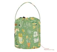 Green Cow Boy Horse Cartoon Crochet Tote Portable Knitting Project per Knitting Tool bolsas para Crochet