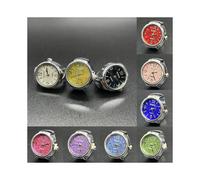 (Green) Creative Finger Watch Alloy Silver Shell Gypsophila Women Fashion Ring Watch Adjustable Quartz Gift