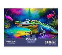 Green Crocodile with Open Mouth in Jungle Pezzi Adattamento Sicuro Scelta Regalo Perfetta Per Compleanni, Anniversari E Occasioni Speciali 70x50cm/1000pcs
