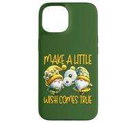 Green Dandelion Make A Little Wish Gnome Graphic For Summer Custodia per iPhone 15