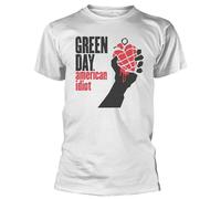 Green Day 'American Idiot' (Bianco) T-Shirt - NUOVO E UFFICIALE