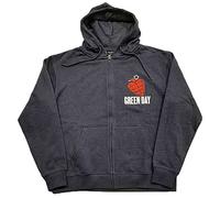 Green Day Felpa con Cappuccio American Idiot Band Logo Nue, Ufficiale, Unisex, Blu Navy