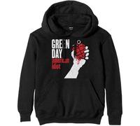Verde Day Felpa con Cappuccio American Idiot Band Logo Nuovo Ufficiale Uomo Nero Size XL