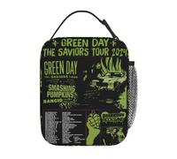 Green Day Saviors Tour 2024 Sacchetto Isolato per Il Pranzo Sacchetto Musica Rock Sacchetto di Cibo Frigorifero Portatile Contenitori Termici per Il Pranzo per I Viaggi