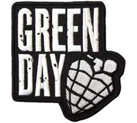 Green Day Toppa termoadesiva con logo Grenade Woven Stacked, Nero/Bianco, Taglia unica