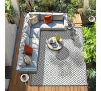 Green Decore Tappeto leggero reversibile in plastica Nirvana (270 x 360 cm, grigio/bianco), 353