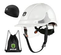 GREEN DEVIL 2910VR EN397 Casco da lavoro, casco di sicurezza per cantieri, ventilazione industriale, regolazione a cricchetto, comodo materiale ABS (bianco)