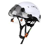 GREEN DEVIL Casco di protezione industriale certificato EN397 & EN166 con visiera colorata + trasparente, casco di sicurezza a doppia visiera per edilizia, artigianato e industria
