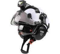 GREEN DEVIL Casco di sicurezza con faro ricaricabile e visiera paraorecchie ventilato da lavoro Hardhat ANSI Z89.1 Cascos De Construccion per edilizia industriale forestale