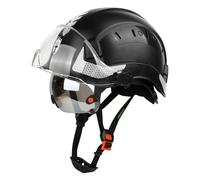 GREEN DEVIL Casco protettivo industriale certificato EN397 & EN166 con visiera colorata + trasparente, casco di sicurezza con doppia visiera per costruzione, artigianato e industriale, casco di