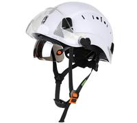 GREEN DEVIL Casco protettivo industriale certificato EN397 & EN166 con visiera colorata + trasparente, casco di sicurezza con doppia visiera per costruzione, artigianato e industriale, casco di