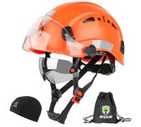 GREEN DEVIL Casco rigido di sicurezza con visiera colorata e trasparente, ventilato, cascos de construccion ABS da lavoro per uomo