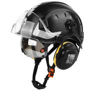 GREEN DEVIL Mervex Casco protettivo - Casco forestale con doppio vetro protettivo EN166 & silenziatore EN352 SNR32dB, certificato EN397, materiale ABS unisex per giardinaggio, cascate e cantieri
