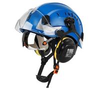 GREEN DEVIL Mervex Casco protettivo - Casco forestale con doppio vetro protettivo EN166 & silenziatore EN352 SNR32dB, certificato EN397, materiale ABS unisex per giardinaggio, cascate e cantieri
