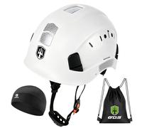 GREEN DEVIL Mervex Vent - Casco di sicurezza EN 397, in ABS, con sospensione a 6 punti, ventilato, regolazione con una sola mano, 53-63 cm, per edilizia e industria