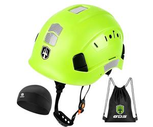 GREEN DEVIL Mervex Vent - Casco di sicurezza EN 397, in ABS, con sospensione a 6 punti, ventilato, regolazione con una sola mano, 53-63 cm, per edilizia e industria
