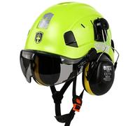 GREEN DEVIL Mervex Vent - Set di casco di sicurezza 3 in 1, EN 397, casco da lavoro con visiera (trasparente/colorata) e protezione dell'udito SNR 32 dB, casco industriale in ABS, 53-63 cm, per