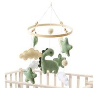 Green Dinosaur-Themed Crib Jewelry Pendant Toy, Nursery Crib Mobile with Calming Breathable Design, Cute Bedside Toy for Babies and, Ideal Birthday Gift for Girls, Interactive Hanging Toy for