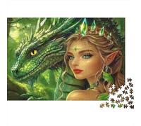 Green Dragon Queen Puzzle Classico 1000 Pezzi Cartone Resistente Per Adulti & Bambini 12+, Sfida Difficile, Antistress & Decorazione Murale, Relax Definitivo 38x26cm/1000pcs