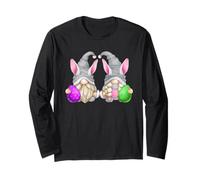 Green Easter Gnomes for Women Cute Easter Eggs & Bunny Ears Maglia a Manica