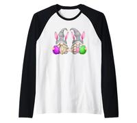 Green Easter Gnomes for Women Cute Easter Eggs & Bunny Ears Maglia con Maniche Raglan