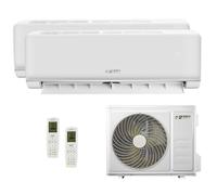 Green Electric Plus Condizionatore Climatizzatore Dual Split 9000 + 18000 BTU, Wi-Fi R32, Efficienza Energetica A++/A+, Due Unità Interne e 1 Unità Esterna, con Telecomando, Basso Consumo