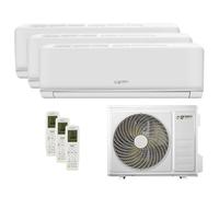 Green Electric Plus Condizionatore Climatizzatore Trial Split 9000 + 9000 + 18000 BTU, Wi-Fi R32, Efficienza Energetica A++/A+, Tre Unità Interne e 1 Unità Esterna, con Telecomando, Basso Consumo