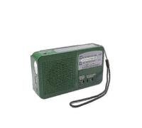 (green) Emergency Radio Solar Hand Crank Self Powered,fm/am Radio Led Flash...