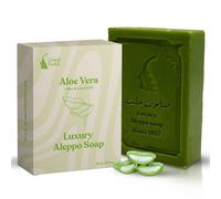 GREEN FADEL Sapone di Aleppo Luxury con di Aloe Vera, 1 pezzo, con Olio d'Oliva e di Alloro, Sapone all'Olio d'Oliva