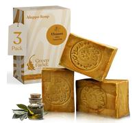 GREEN FADEL Sapone di Aleppo Originale, 20% Olio di Alloro, 80% Olio d'Oliva, 3 x ca. 200g (Elegant) Sapone all'Olio d'Oliva, Naturale, Fatto a Mano, Vegano