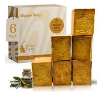 GREEN FADEL Sapone di Aleppo Originale, 20% Olio di Alloro, 80% Olio d'Oliva, 6 x ca. 200g (Elegant) Sapone all'Olio d'Oliva, Naturale, Fatto a Mano, Vegano