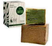 GREEN FADEL Sapone di Aleppo Originale, all'Olio d'Oliva e Olio di Alloro, 1 x ca. 200g, Sapone all'Olio d'Oliva, Naturale, Fatto a Mano, Vegano, per Viso e Corpo