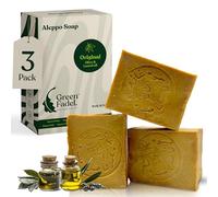 GREEN FADEL Sapone di Aleppo Originale, Olio d'Oliva e Alloro, 3x ca. 200 g