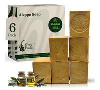 GREEN FADEL Sapone di Aleppo Originale, Olio d'Oliva e Alloro, 6x ca. 200 g | Original, sapone all'olio d'oliva, sapone naturale, fatto a mano, senza plastica