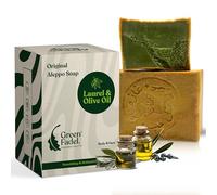 GREEN FADEL Sapone di Aleppo Originale, Olio d'Oliva e Alloro, ca. 200 g | Original, sapone all'olio d'oliva, sapone naturale, fatto a mano, senza plastica