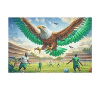Green Field Clear Sky Flying Bald Eagle Puzzle 1000 Pezzi Multicolore Creativo Ragazzi Colorful Fantasy Wildlife Gioco Educativo Intelligenza Idea Regalo Per Figlio 1000 PCS
