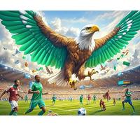 Green Field Clear Sky Flying Bald Eagle Rompicapo 1000 Pezzi Per Regalo Di Matrimonio Cartone Di Alta Qualità Per Coppie Colorful Fantasy Wildlife Per Decorazione Casa Con Cornice Inclusa Qualità Muse