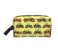 Green Fields Borsa da toilette da uomo con stampa a macchina agricola, borsa da toilette da viaggio, borsa cosmetica spaziosa per donne, bianco, Taglia unica