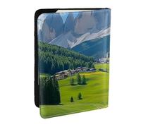 Green Fields for Spring Inspiration, custodia per passaporto, da viaggio, in pelle PU, organizer per passaporto, per uomini e donne, 16,5 cm, Nero , Taglia unica