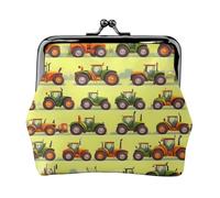 Green Fields Portamonete con stampa a macchina agricola, mini portamonete da donna, piccolo portamonete per carte di credito e chiavi d'identità, nero, Taglia unica, Vintage