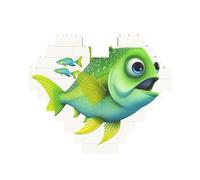 Green Fish Building Mattone Block Puzzle a forma di cuore, immagine personalizzata puzzle foto puzzle per adulti 3D micro blocchi di costruzione per la decorazione della casa set di mattoni