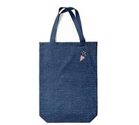Green Fish Denim - Borsa porta-tutto stampata, borsa per spezieria riutilizzabile, lavabile in lavatrice, pieghevole, borsa in jeans con manici, 22 x 26 cm