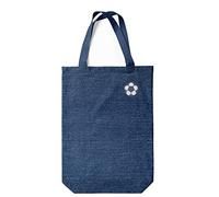 Green Fish Denim - Borsa porta-tutto stampata, borsa per spezieria riutilizzabile, lavabile in lavatrice, pieghevole, borsa in jeans con manici, 22 x 26 cm