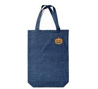Green Fish Denim - Borsa porta-tutto stampata, borsa per spezieria riutilizzabile, lavabile in lavatrice, pieghevole, borsa in jeans con manici, 22 x 26 cm