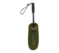 Green Fishing Bait Casting Scoop realizzato in robusta plastica composita con giunto in rame puro e impugnatura EVA per un uso duraturo durante i viaggi