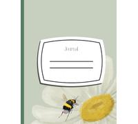 Green Flower and Bee Composition Journal: Wide Rule