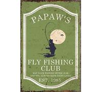 Green Fly Fishing Club Targa in metallo 20 x 30 cm